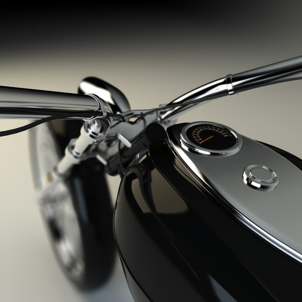 custom chopper 3d max - Custom Chopper by platinum3dmodels